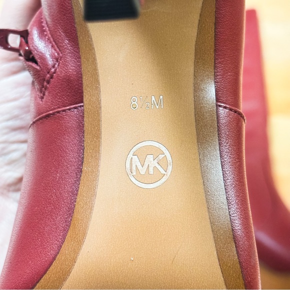 Michael Michael Kors Red Katerina Heeled Leather Boots Womens 8.5 - Picture 8 of 9